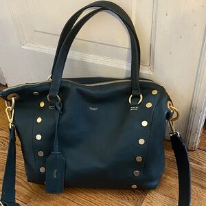 Hammitt Teal Satchel with Gold Accents